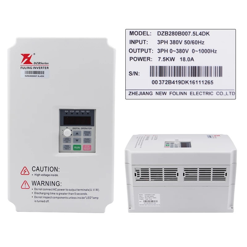 7.5KW FULING 인버터 VFD Cnc 라우터 부품 드라이브 인버터 18A 전류, 6KW 7.5 KW 220V 380V CNC ATC 스핀들 모터에 적합