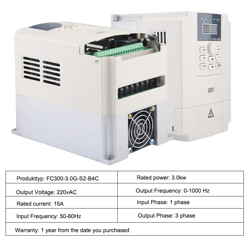 최고의 인버터 VFD 3.0kw 주파수 변환 드라이브 220V 인버터 CNC 라우터 스핀들 모터 속도 제어용 3상 출력