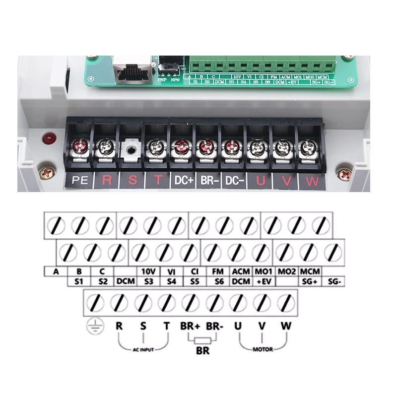 FULING 인버터 VFD 3.7 KW 220V 380V 가변 주파수 드라이브 7A 전류, CNC 밀링 머신 스핀들 모터 속도 제어