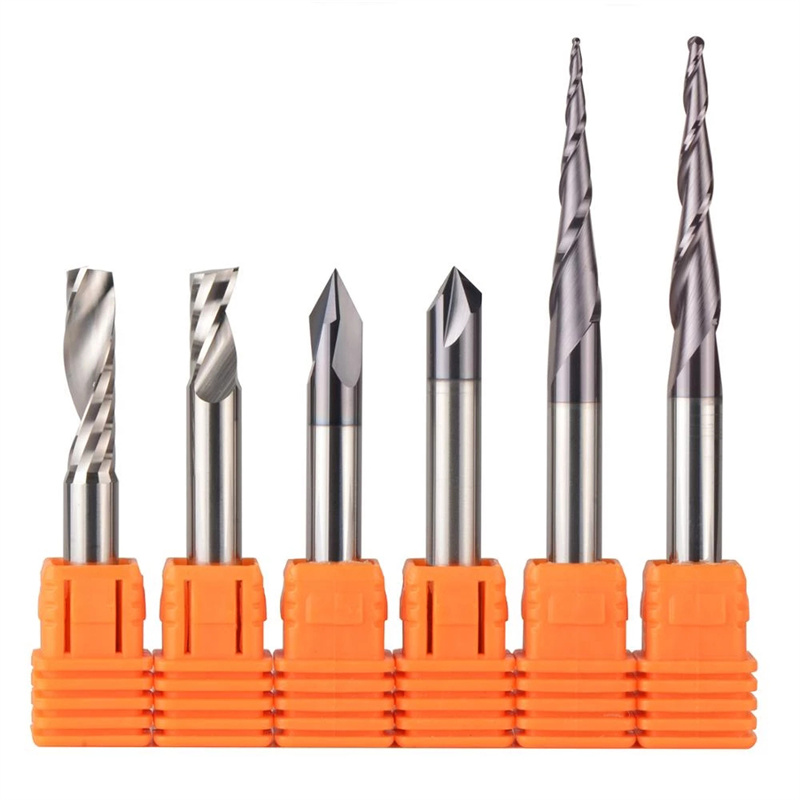 CNC 솔리드 카바이드 조각 밀링 커터 목공 세트 3.175mm 6.35mm 6mm Shank Router Bits for Wood Carving End Mills