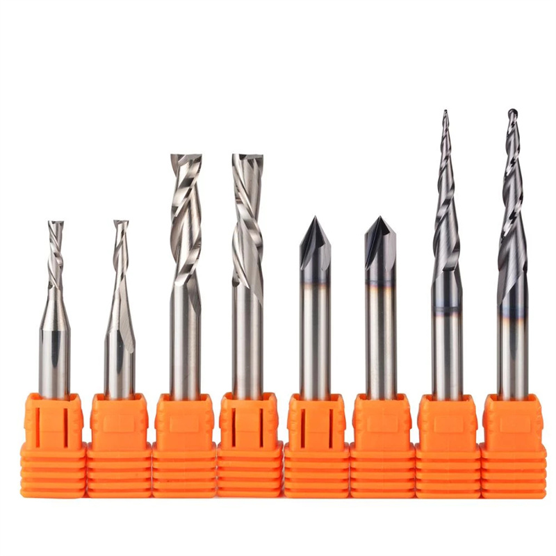 CNC 솔리드 카바이드 조각 밀링 커터 목공 세트 3.175mm 6.35mm 6mm Shank Router Bits for Wood Carving End Mills