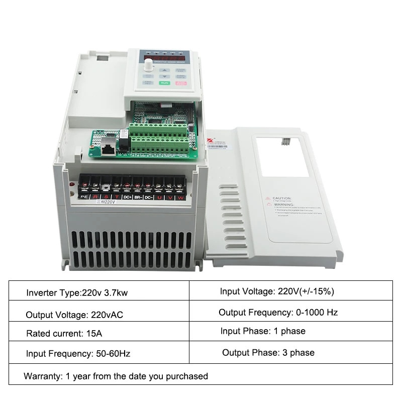 FULING 인버터 VFD 3.7 KW 220V 380V 가변 주파수 드라이브 7A 전류, CNC 밀링 머신 스핀들 모터 속도 제어