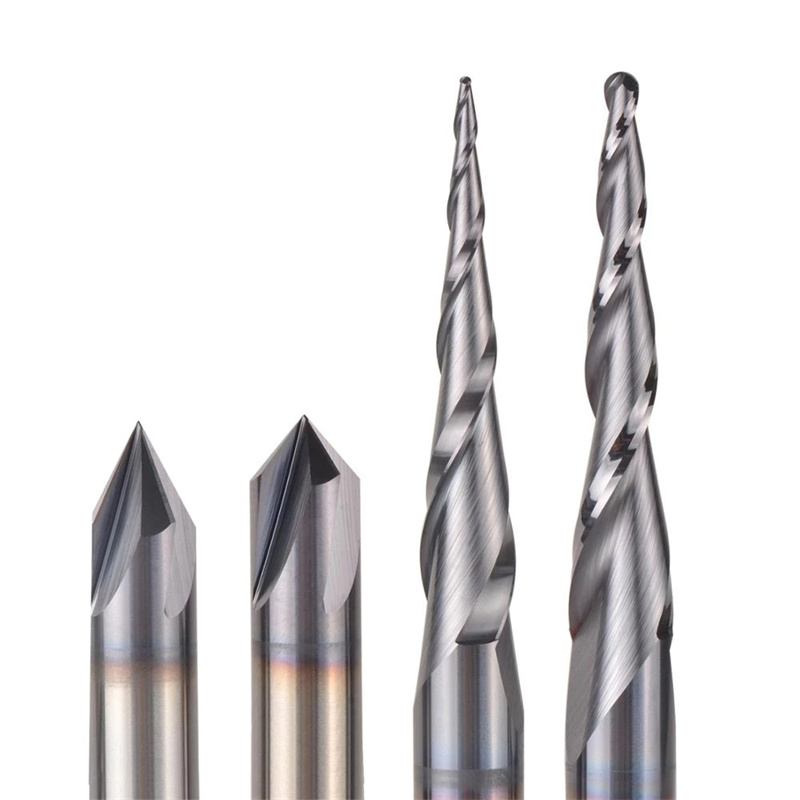 CNC 솔리드 카바이드 조각 밀링 커터 목공 세트 3.175mm 6.35mm 6mm Shank Router Bits for Wood Carving End Mills